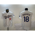 Los Angeles Dodgers #18 Yoshinobu Yamamoto White Gold AmberGomez Home Limited Stitched Jerseys