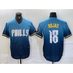Philadelphia Phillies #18 Johan Rojas Blue AmberGomez 2024 City Connect Limited Stitched Jersey