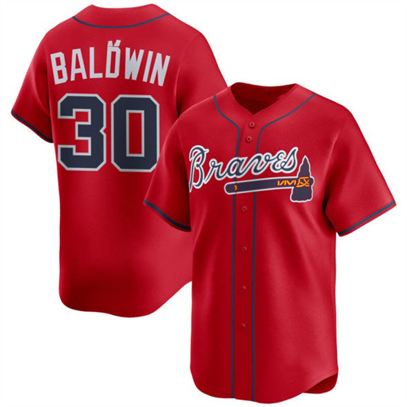 Atlanta Braves #30 Drake Baldwin Red AmberGomez 2025 Alternate Limited Stitched Jersey