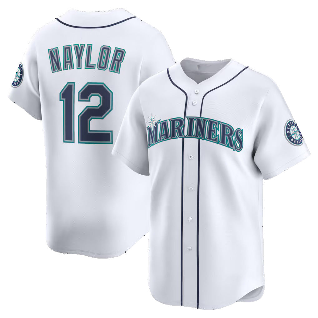 Seattle Mariners #12 Josh Naylor White AmberGomez Home Limited Jersey