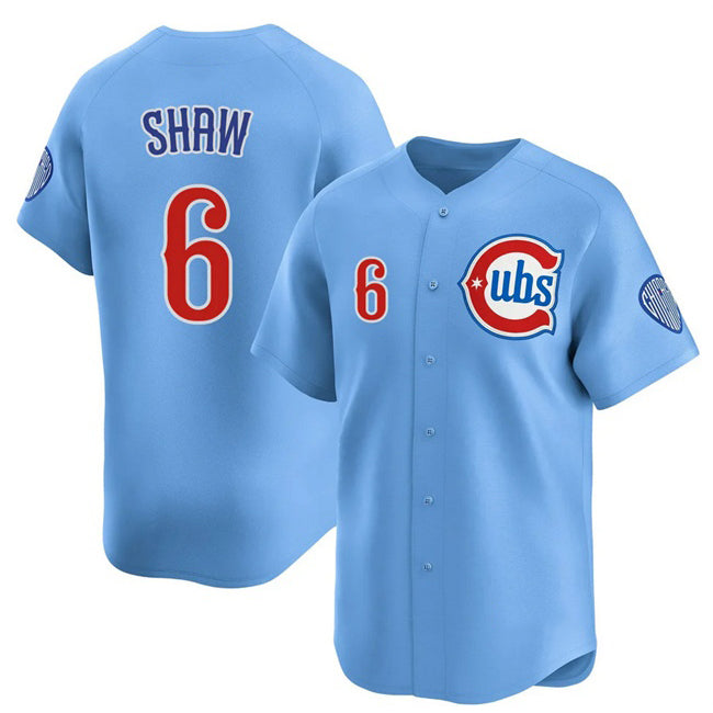 Chicago Cubs #6 Matt Shaw Blue AmberGomez 2024-25 2nd Alternate Limited Stitched Jersey
