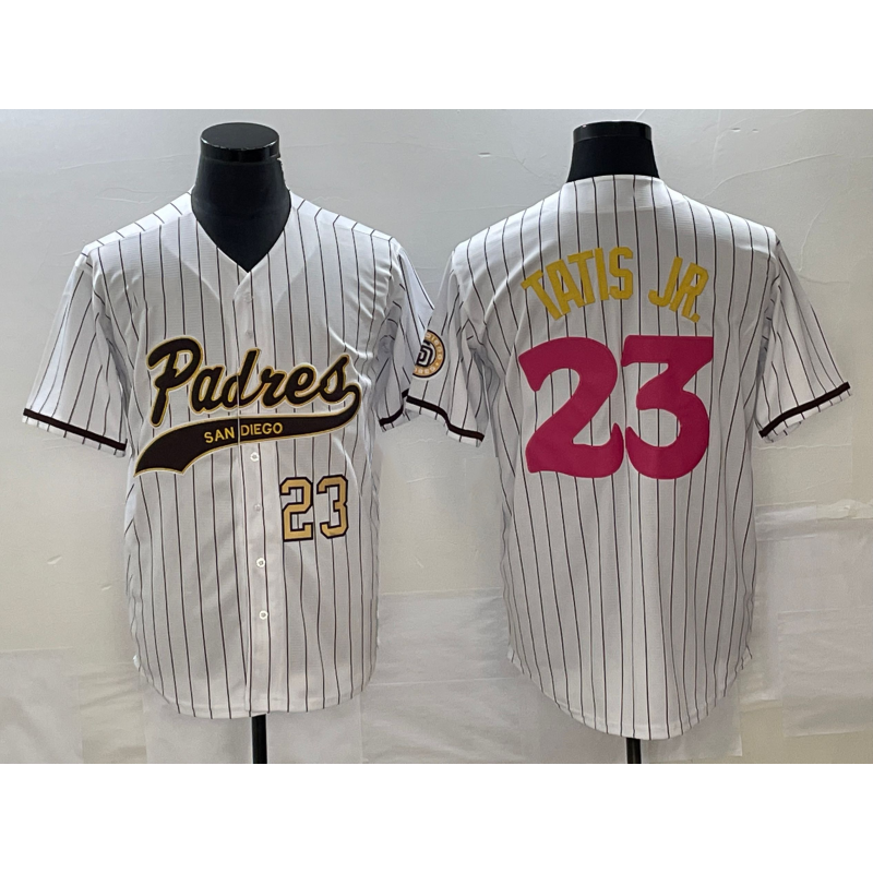 San Diego Padres #23 Fernando Tatis Jr Number White AmberGomez NEW 2023 City Connect Cool Base Stitched Jersey