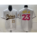 San Diego Padres #23 Fernando Tatis Jr Number White AmberGomez NEW 2023 City Connect Cool Base Stitched Jersey