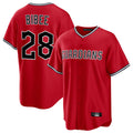 Cleveland Guardians #28 Tanner Bibee Player Red AmberGomez Home Game Stitched Jerseys