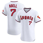 Los Angeles Angels #7 Jo Adell Player White AmberGomez T-shirt Home Limited Elite Stitched Jerseys
