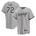 Chicago White Sox #72 Carlton Fisk Player Gray AmberGomez Home Game Stitched Jerseys