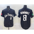 Los Angeles Dodgers #8 Enrique Hernandez Black AmberGomez Mexico 2025 LA Gothic Style With Fernando Patch Vapor Premier Limited Stitched Jersey