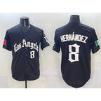 Los Angeles Dodgers #8 Enrique Hernandez Black AmberGomez Mexico 2025 LA Gothic Style With Fernando Patch Vapor Premier Limited Stitched Jersey