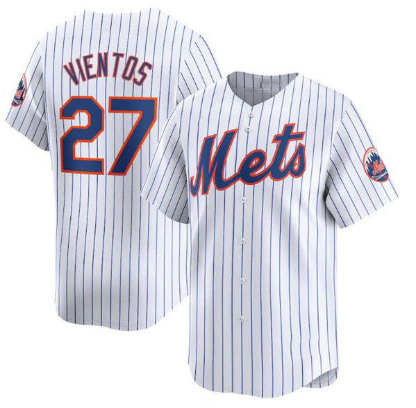 New York Mets #27 Mark Vientos White AmberGomez 2024 Home Limited Stitched Jersey