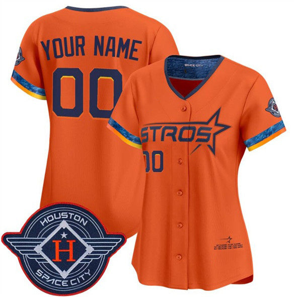 Custom Houston Astros Active Player Orange AmberGomez 2025 City Connect Limited Stitched Jersey