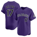 Colorado Rockies #17 Todd Helton Player Purple AmberGomez Limited Home Stitched Jerseys