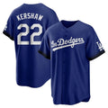 Los Angeles Dodgers #22 Clayton Kershaw Player Royal AmberGomez City Connect Home Game Stitched Jerseys