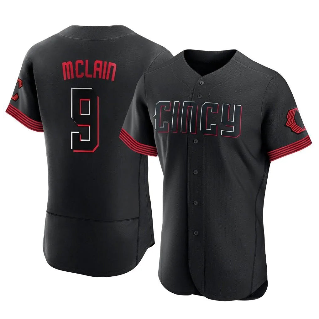 Cincinnati Reds #9 Matt McLain Player Black AmberGomez City Connect Limited Elite Home Stitched Jerseys