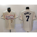 New York Yankees #7 Mickey Mantle Cream AmberGomez Limited Stitched Jerseys