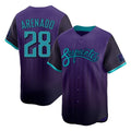 Arizona Diamondbacks #28 Nolan Arenado Player Purple AmberGomez City Connect Limited Home Game Stitched Jerseys