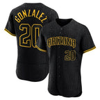 Arizona Diamondbacks #20 Luis Gonzalez Player Black AmberGomez Snake Skin City Limited Elite Home Game Stitched Jerseys