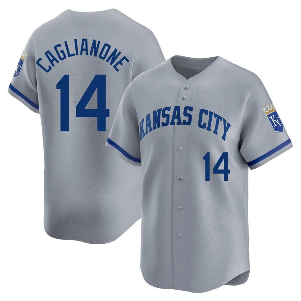 Kansas City Royals #14 Jac Caglianone Player Gray AmberGomez Limited Home Stitched Jerseys