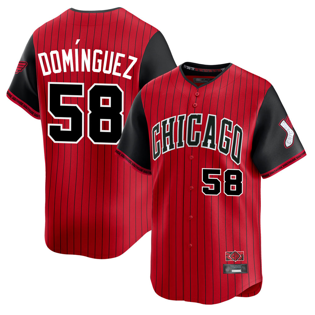 Chicago White Sox #58 Seranthony Dominguez Player Red AmberGomez City Connect Limited Home Stitched Jerseys