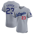 Los Angeles Dodgers #23 Kyle Tucker Player Gray AmberGomez Limited Elite Home Stitched Jerseys