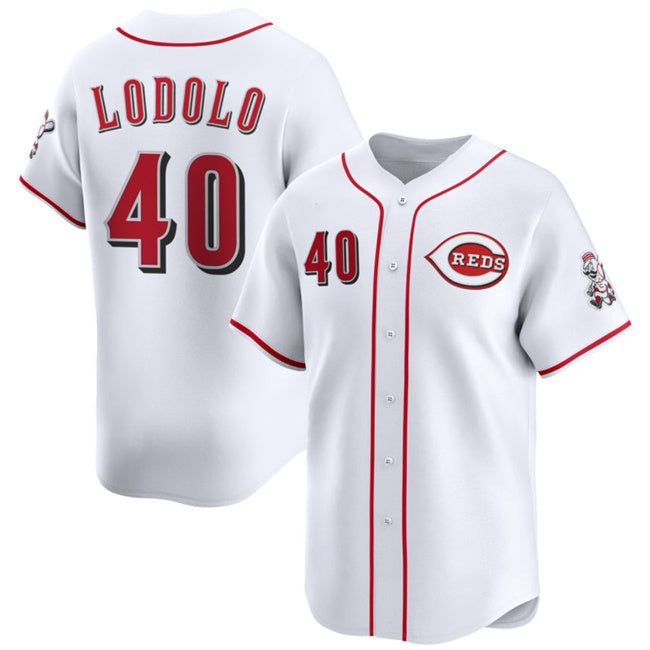 Cincinnati Reds #40 Nick Lodolo White AmberGomez Home Limited Stitched Jersey