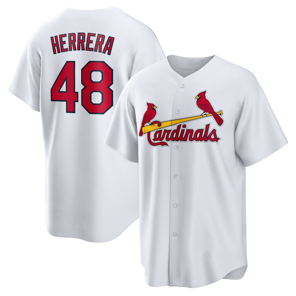 St. Louis Cardinals #48 Iv¨¢n Herrera White AmberGomez Home Replica Jersey