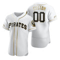 Custom Pittsburgh Pirates White AmberGomez Stitched Flex Base Golden Edition Jersey