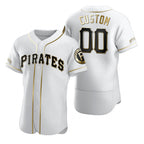 Custom Pittsburgh Pirates White AmberGomez Stitched Flex Base Golden Edition Jersey