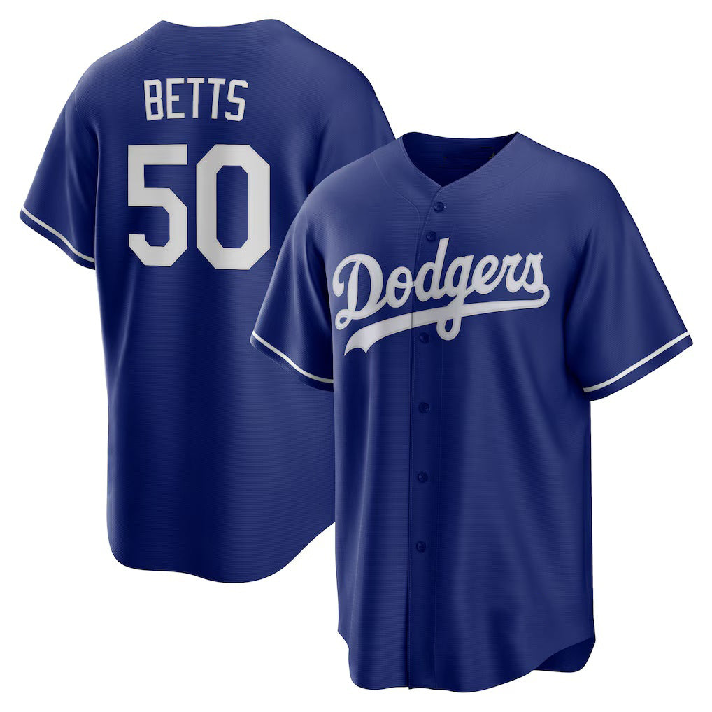 Los Angeles Dodgers #50 Mookie Betts Royal AmberGomez Alternate 2 Replica Jersey