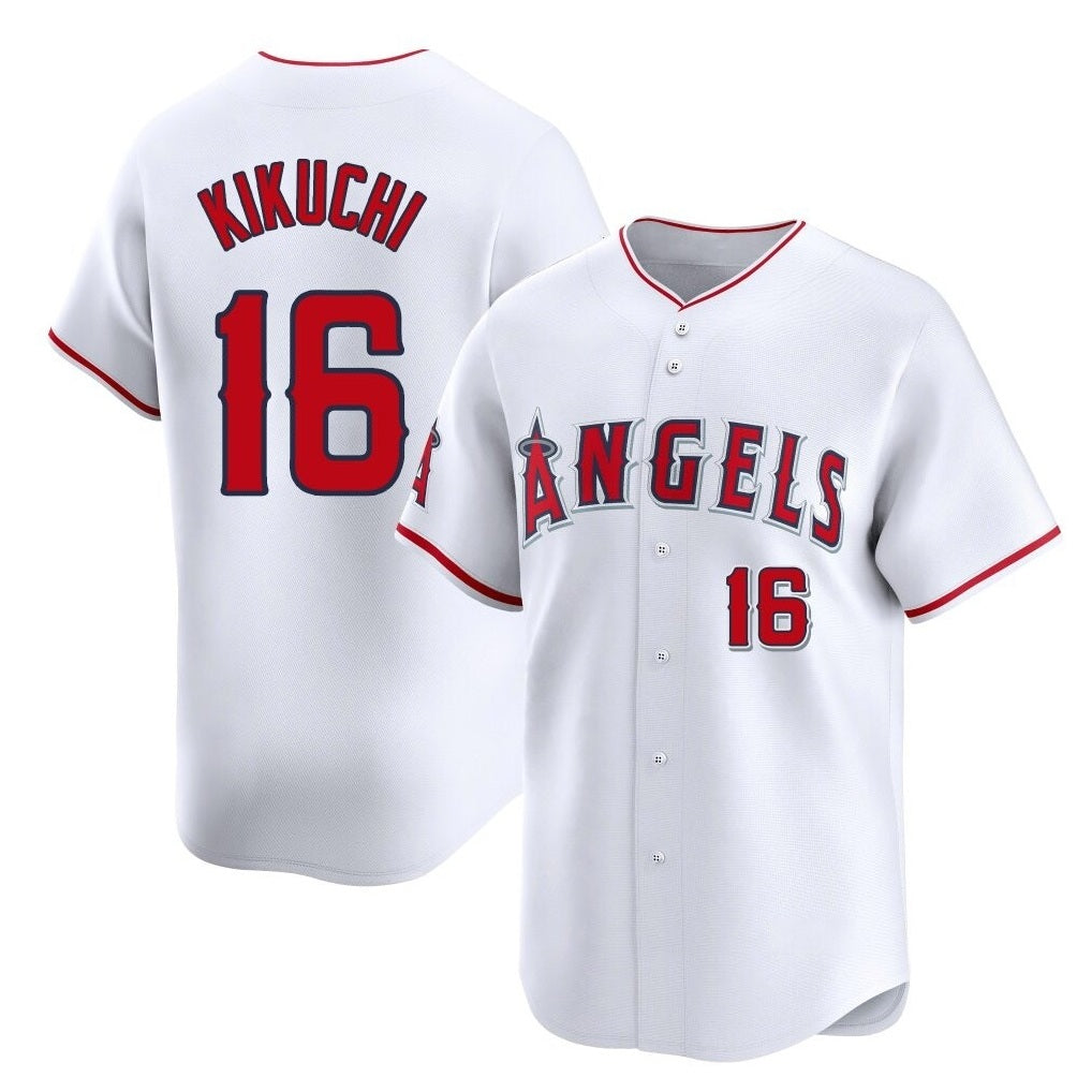 Los Angeles Angels #16 Yusei Kikuchi Player White AmberGomez Limited Home Stitched Jerseys
