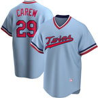 Minnesota Twins #29 Rod Carew Light Blue AmberGomez Road Cooperstown Collection Player Jersey