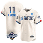 Los Angeles Dodgers #11 Roki Sasaki Player Cream AmberGomez World Series City Connect Limited Home Stitched Jerseys