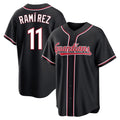 Cleveland Guardians #11 Jose Ramirez Player Black AmberGomez Fashion Out Home Game Stitched Jerseys