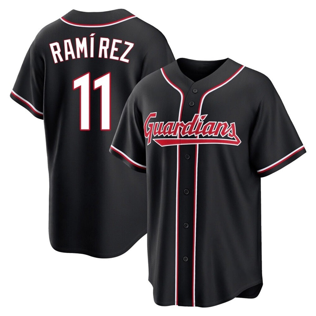 Cleveland Guardians #11 Jose Ramirez Player Black AmberGomez Fashion Out Home Game Stitched Jerseys