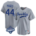 Los Angeles Dodgers #44 Andy Pages Player Gray AmberGomez World Series Meet Game Limited Home Stitched Jerseys