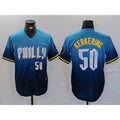Philadelphia Phillies #50 Orion Kerkering Number Blue AmberGomez 2024 City Connect Limited Stitched Jersey