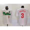 Philadelphia Phillies #3 Bryce Harper White Green AmberGomez Cool Base Stitched Jerseys