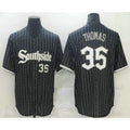 Chicago White Sox #35 Frank Thomas Black AmberGomez With Small Number 2021 City Connect Stitched Cool Base Jersey
