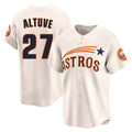Houston Astros #27 Jose Altuve Player Cream AmberGomez Throwback Cooperstown Collection Limited Stitched Jerseys