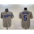 Los Angeles Dodgers #5 Freddie Freeman Grey AmberGomez 2024 World Series Cool Base Stitched Jersey