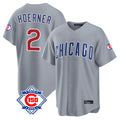 Chicago Cubs #2 Nico Hoerner Player Gray AmberGomez 150th Anniversary Home Game Stitched Jerseys