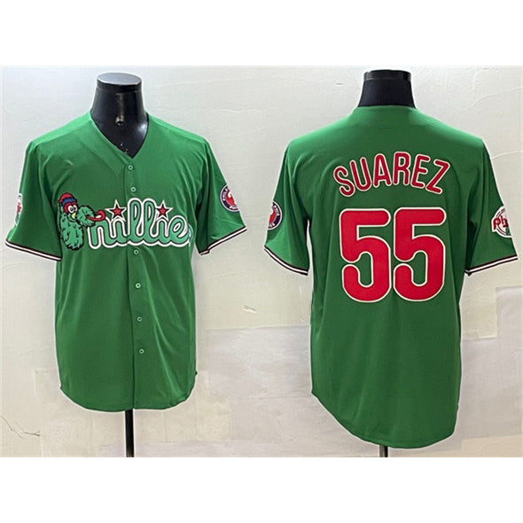 Philadelphia Phillies #55 Ranger Su¨¢rez Green AmberGomez Phanatic Limited Stitched Jersey