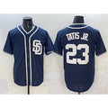 San Diego Padres #23 Fernando Tatis Jr. Navy AmberGomez Cool Base Stitched Jersey