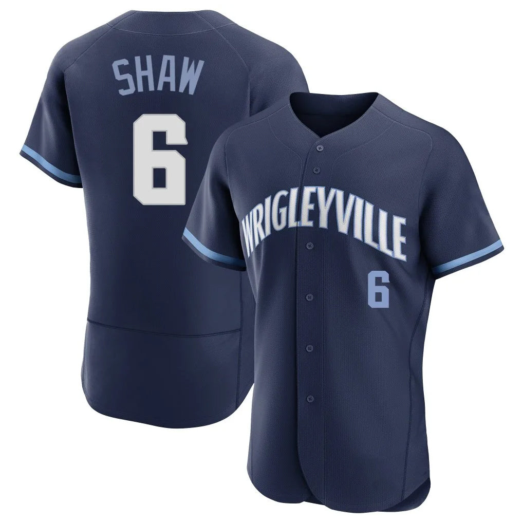 Chicago Cubs #6 Matt Shaw Player Navy AmberGomez City Connect Limited Elite Home Stitched Jerseys