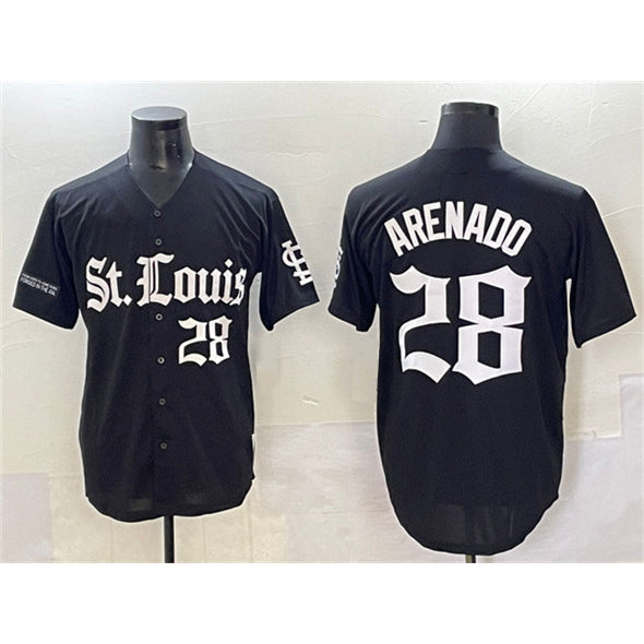 St. Louis Cardinals #28 Nolan Arenado Black AmberGomez 'Gothic Legacy Edition' Vapor Premier Limited Stitched Jersey