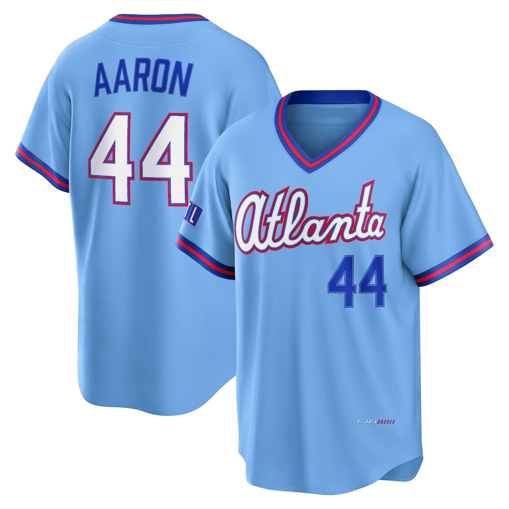 Atlanta Braves #44 Hank Aaron Powder Blue AmberGomez 2026 City Connect Stadium Jersey