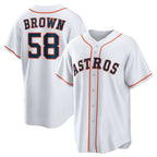 Houston Astros #58 Hunter Brown White AmberGomez Home Replica Jersey