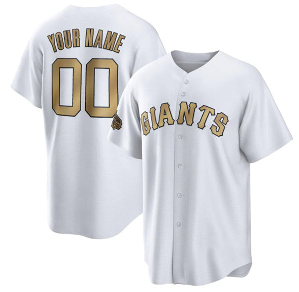 Custom San Francisco Giants Active Player White AmberGomez 2022 All-Star Cool Base Stitched Jersey