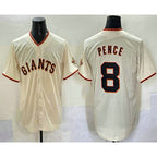 San Francisco Giants #8 Hunter Pence Cream AmberGomez Limited Stitched Jersey