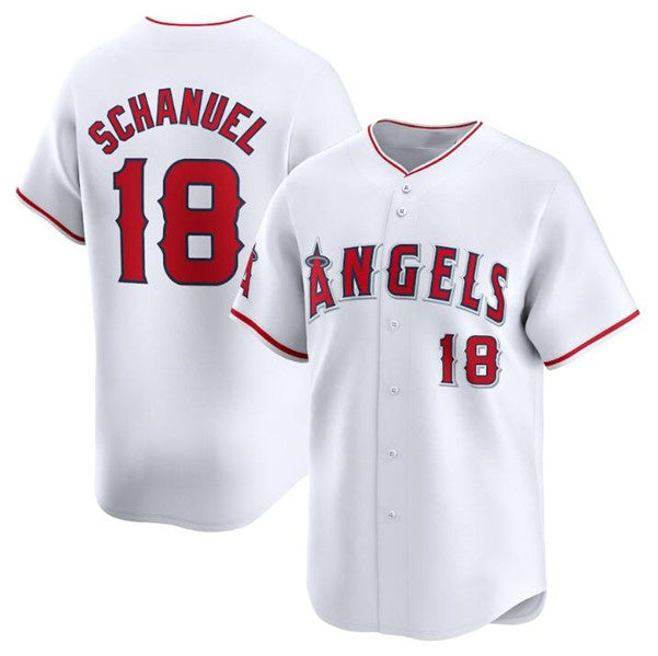 Los Angeles Angels #18 Nolan Schanuel White AmberGomez Home Limited Stitched Jersey