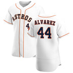 Houston Astros #44 Yordan Alvarez White AmberGomez Home 2020 Authentic Player Jersey